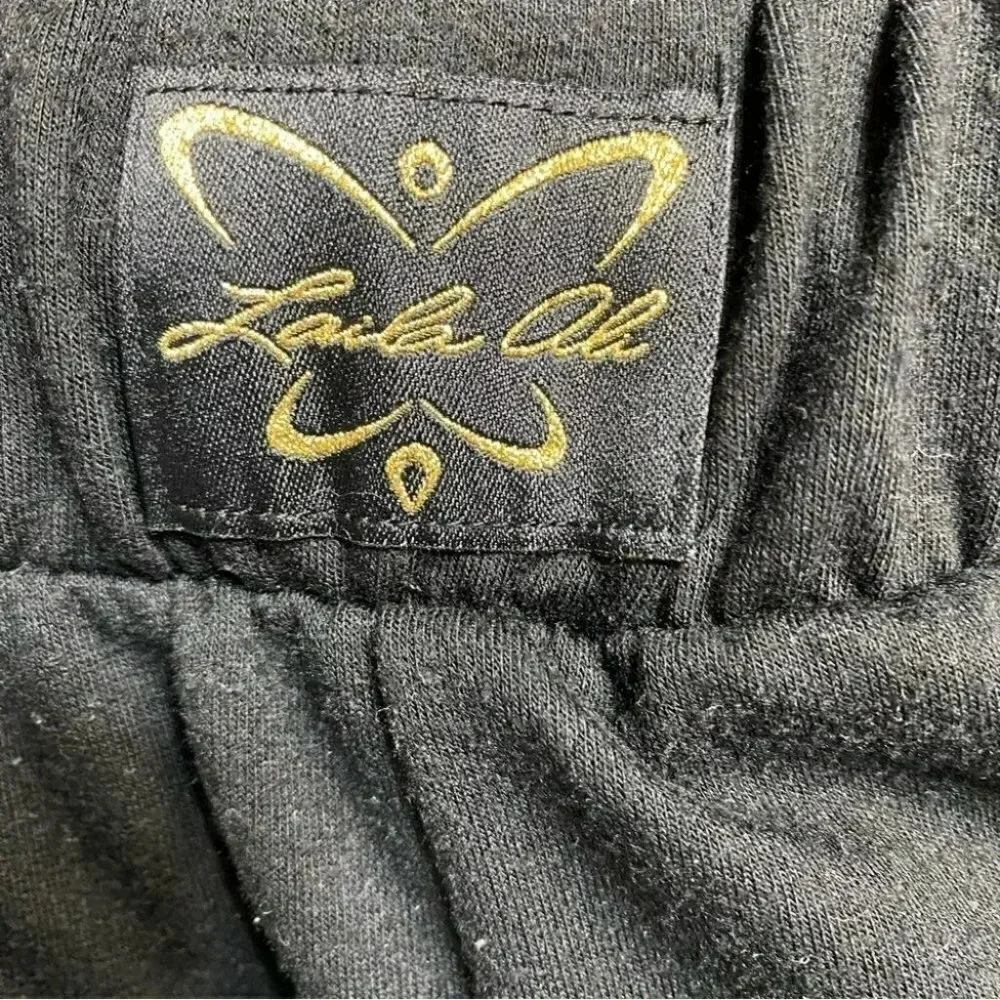 Laila‎ Ali M black wide leg pull on pants with pockets